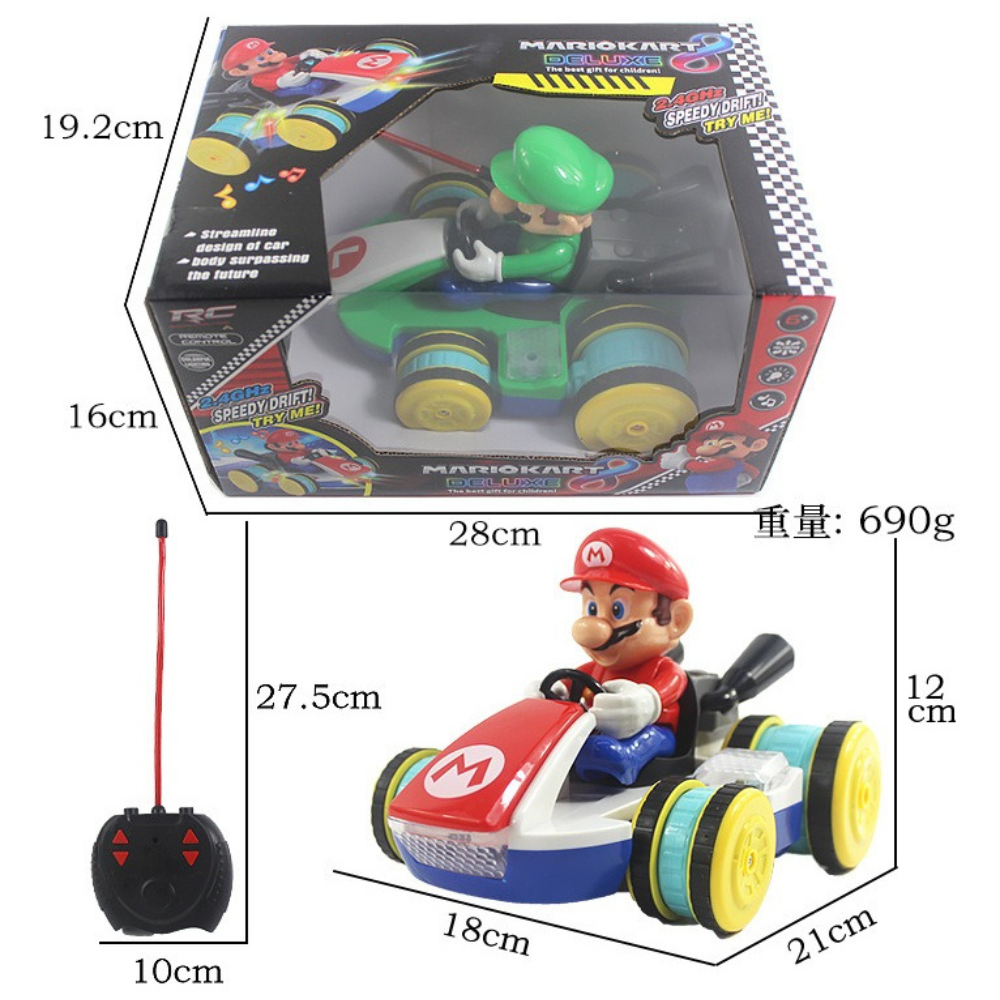 Carro Radio Control Remoto Carrera Rc Mario Kart 2.4ghz 8 RC Car Kids Toys Regalo para niños/niñas.