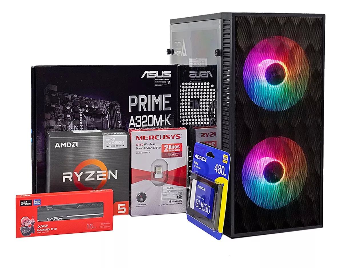 Pc Gamer ARCINTECH Ryzen 5 5600g 16gb Ssd 480gb Gabinete Rgb WIFI