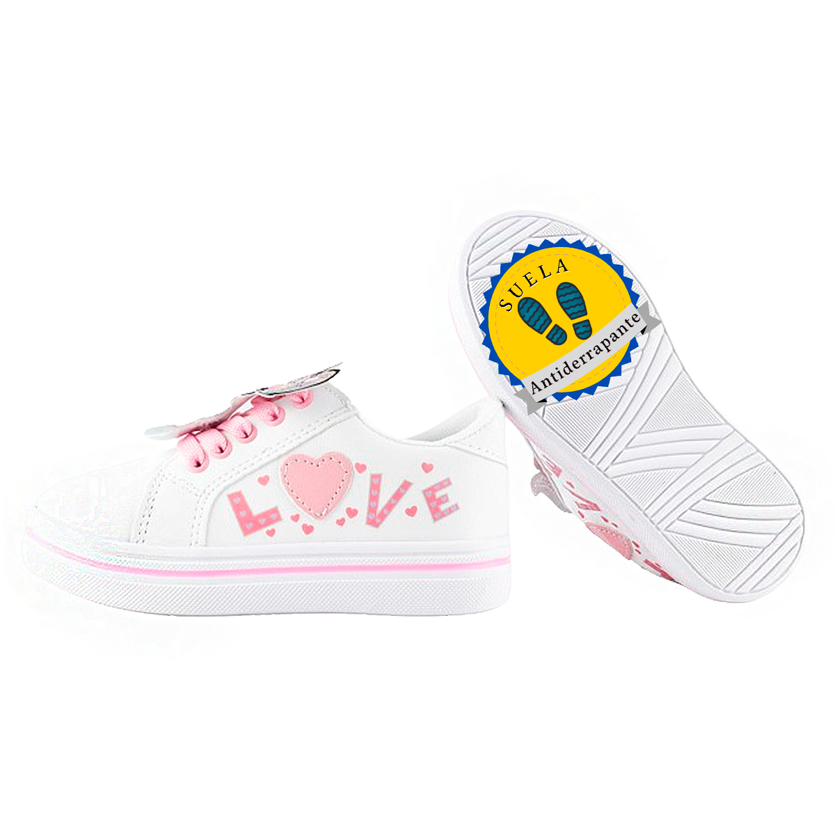 TENIS NIÑA ESCOLARES MUÑECA LOL BLANCO LOVE 1015-BL.
