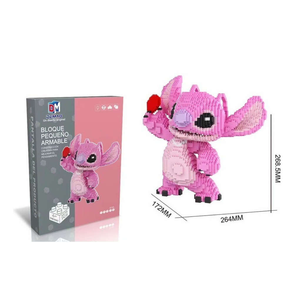 Mini Bloques Stitch Gigante, Mini Blocks Armables 3D, Juguete de Construcción, Rompecabezas para Niños y Jóvenes. Juguetes Didácticos.Kawaii.