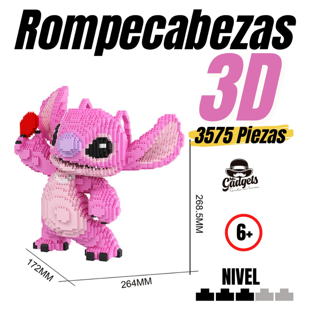 Mini Bloques Stitch Gigante, Mini Blocks Armables 3D, Juguete de Construcción, Rompecabezas para Niños y Jóvenes. Juguetes Didácticos.Kawaii.