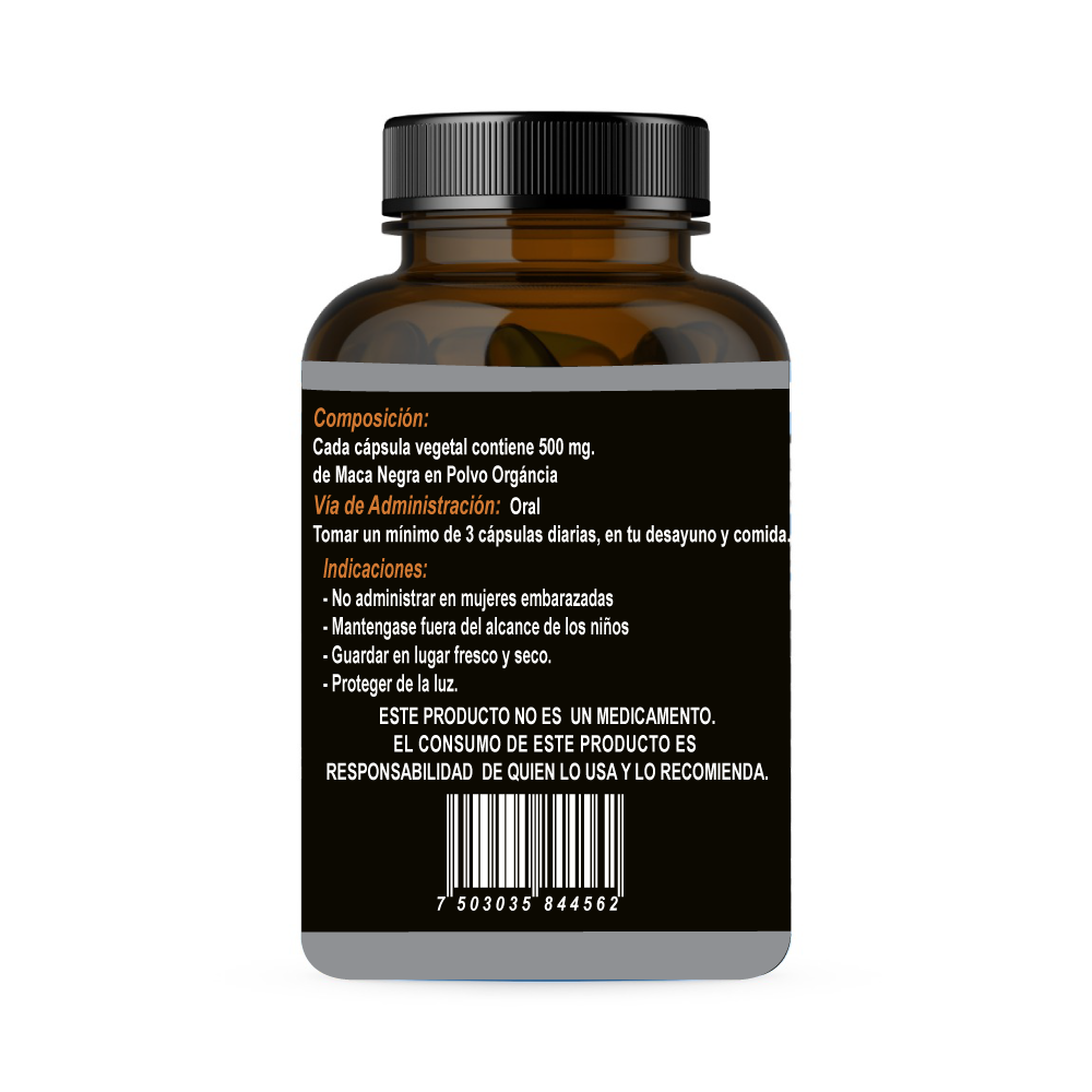 MACA NEGRA ORGÁNICA 90 CÁPSULAS.