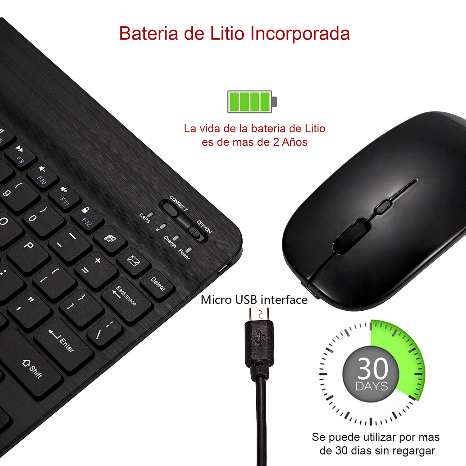 FUNDA + TECLADO + RATÓN PARA TABLET SAMSUNG GALAXY TAB S9 SM-X710 SM-X7016B (2023) 11 (Morado).