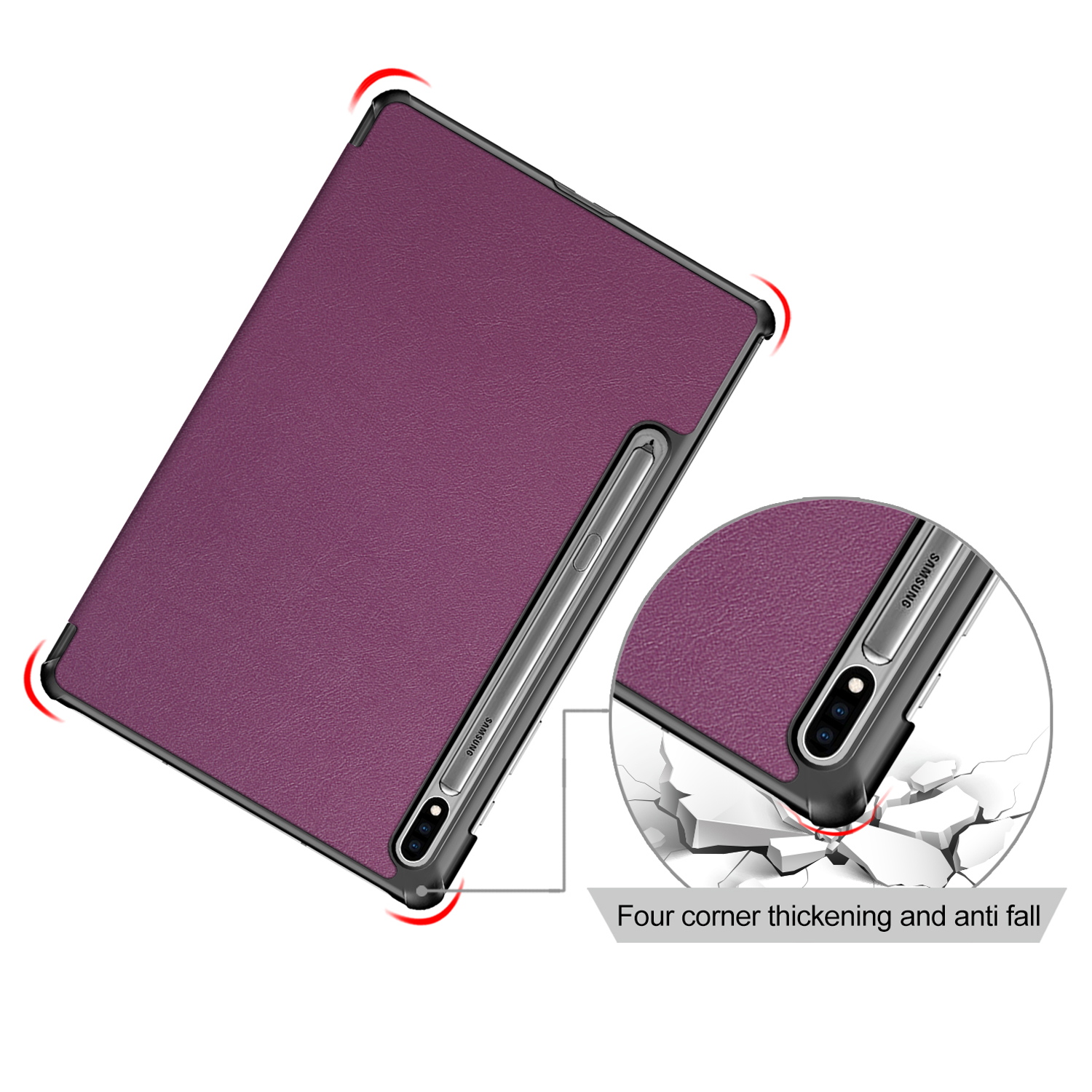 FUNDA + TECLADO + RATÓN PARA TABLET SAMSUNG GALAXY TAB S9 SM-X710 SM-X7016B (2023) 11 (Morado).
