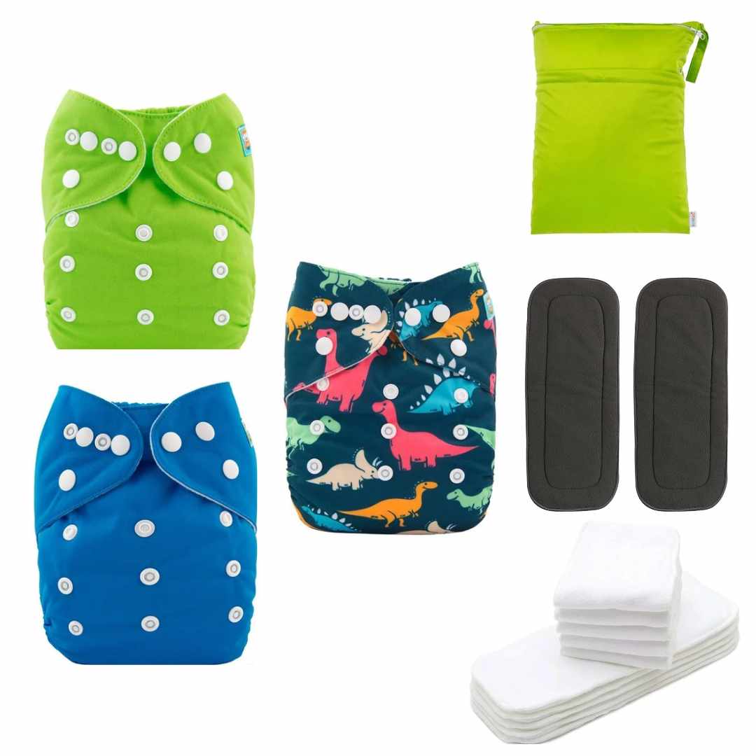 Pañales Ecologicos Reutilizables Niño Alva Baby unitalla 3 pz