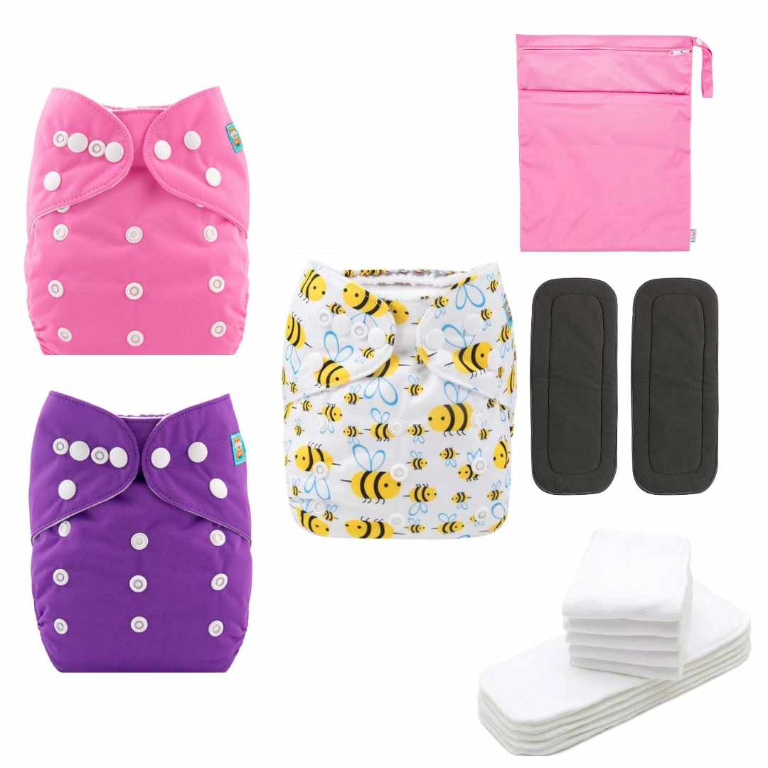 Pañales Ecológicos Reutilizables Niña Alva Baby unitalla 3 pz