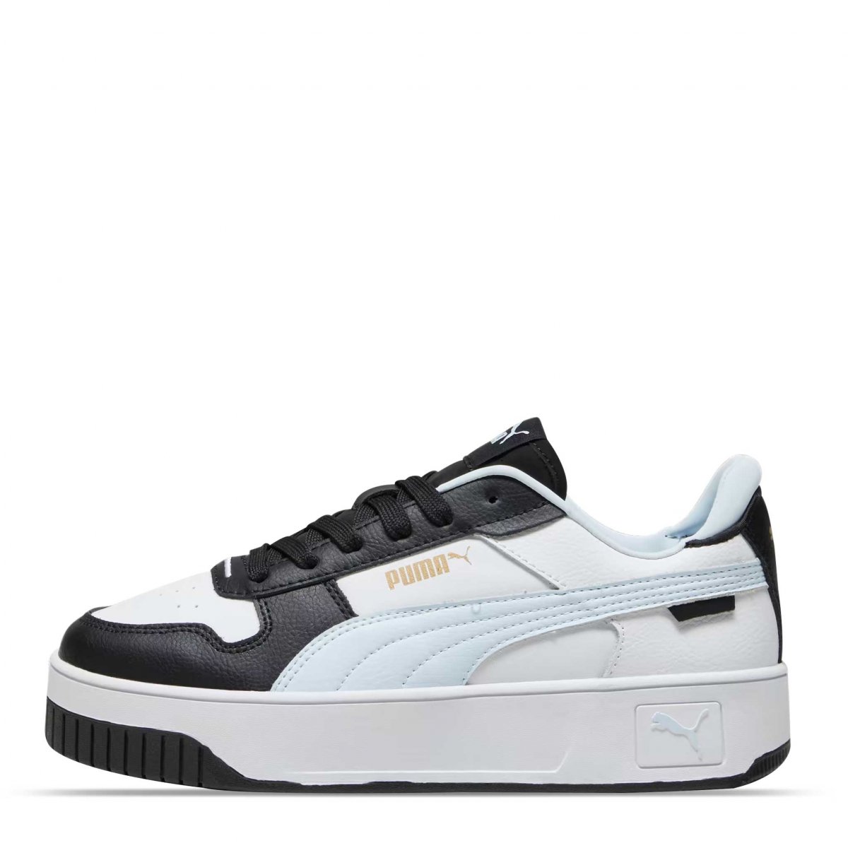 Tenis Puma Carina Plataforma Blanco Azul de Dama Original.