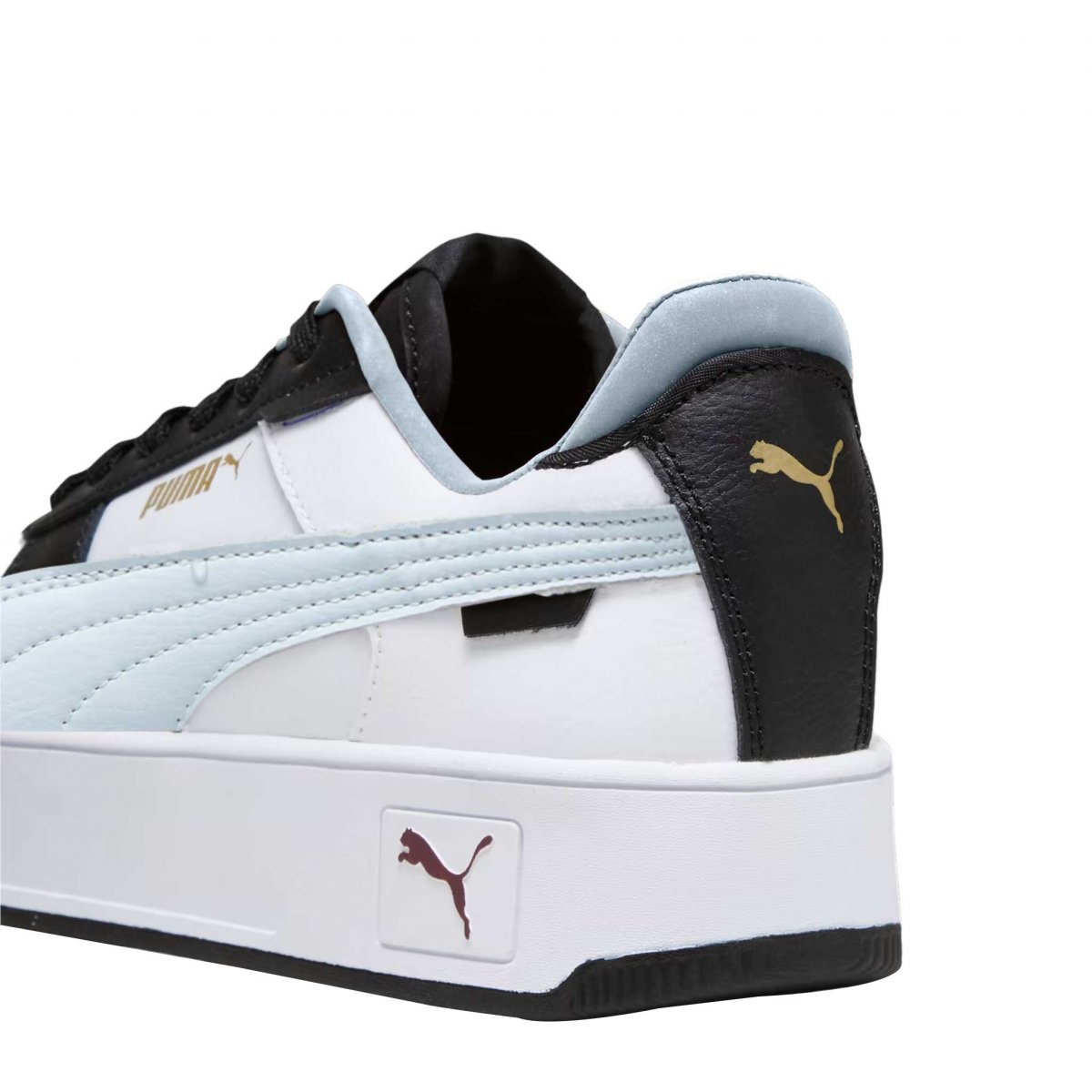 Tenis Puma Carina Plataforma Blanco Azul de Dama Original.