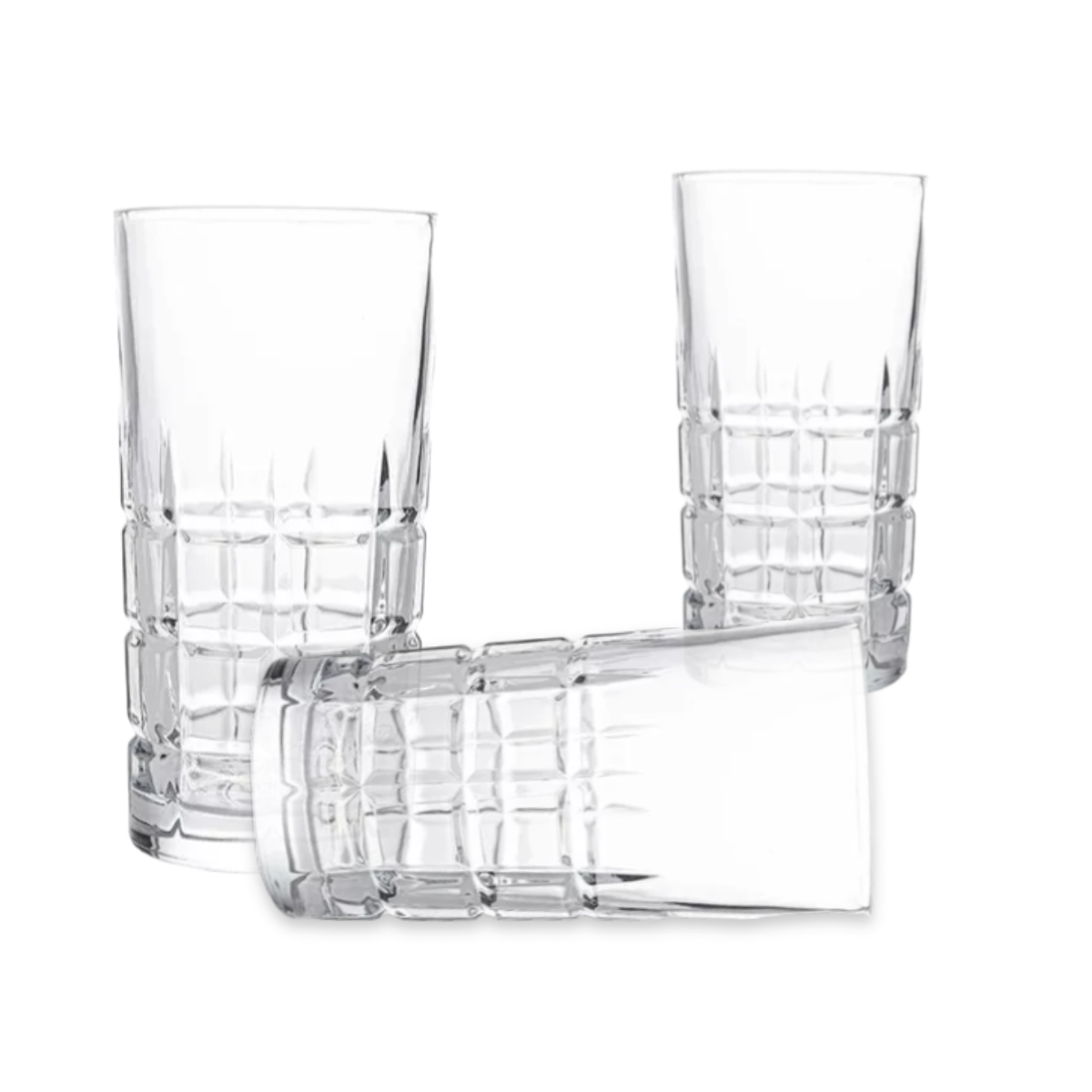 24 Vasos De Vidrio Cortado Cristal Lusion Stovmex Mayoreo