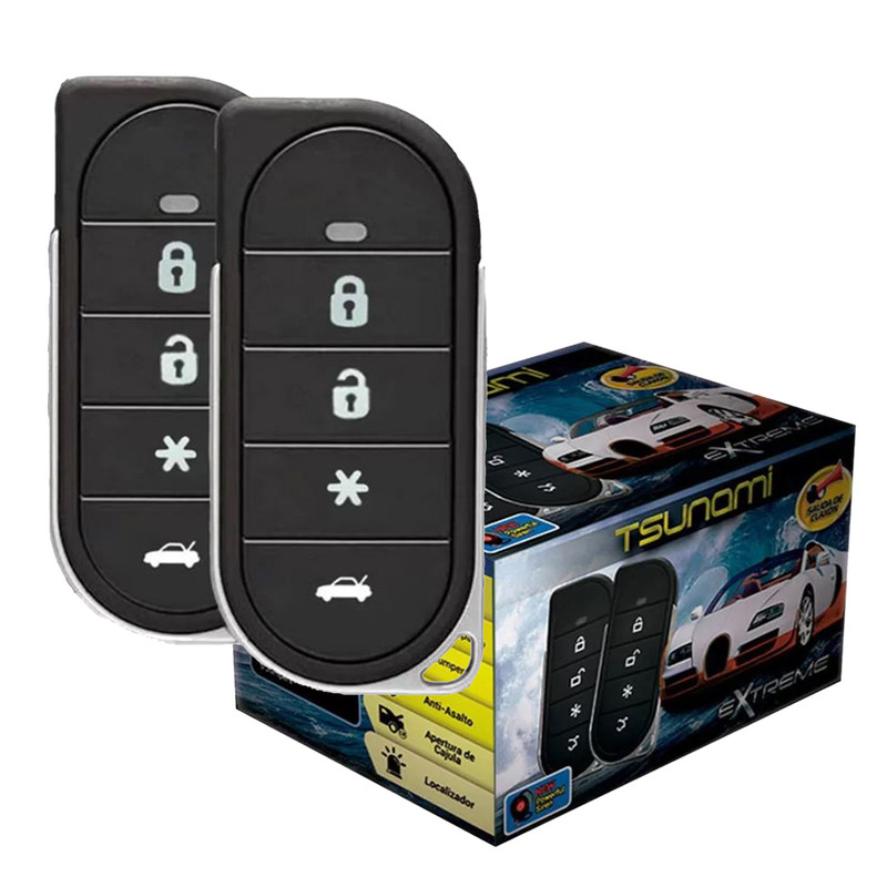 Alarma para Auto Extreme Tsunami ALEXTSU sensor de impacto 4 canales 17 funciones.