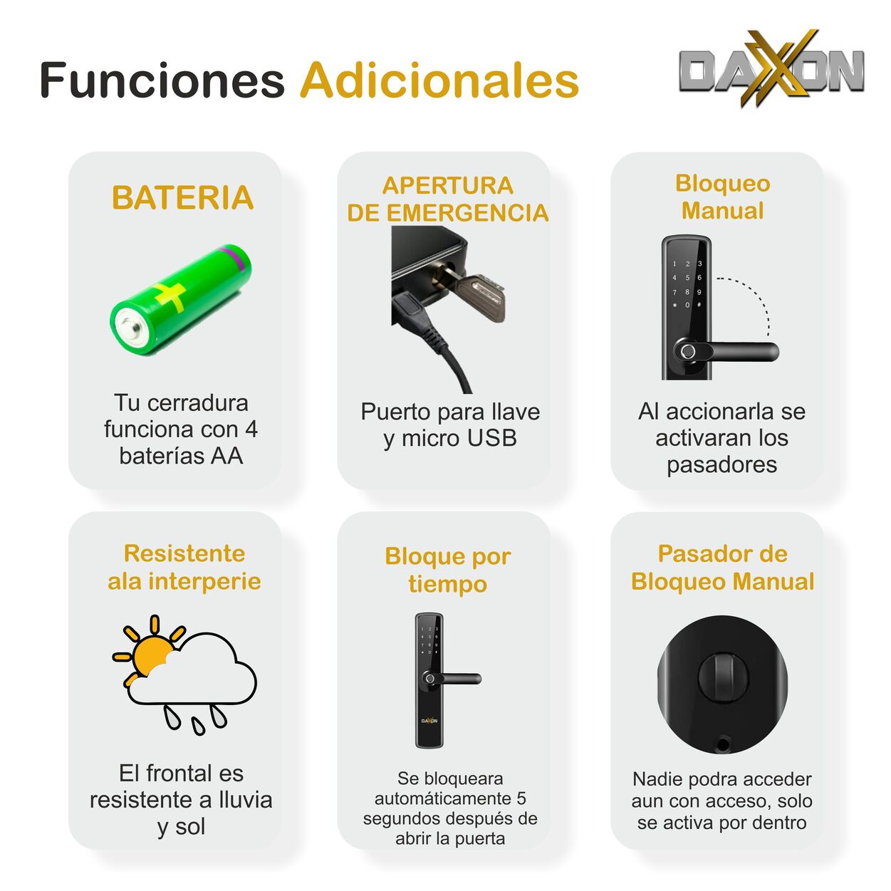 Chapa Cerradura Daxxon B32 Smart Ideal Para Exteriores O Interiores