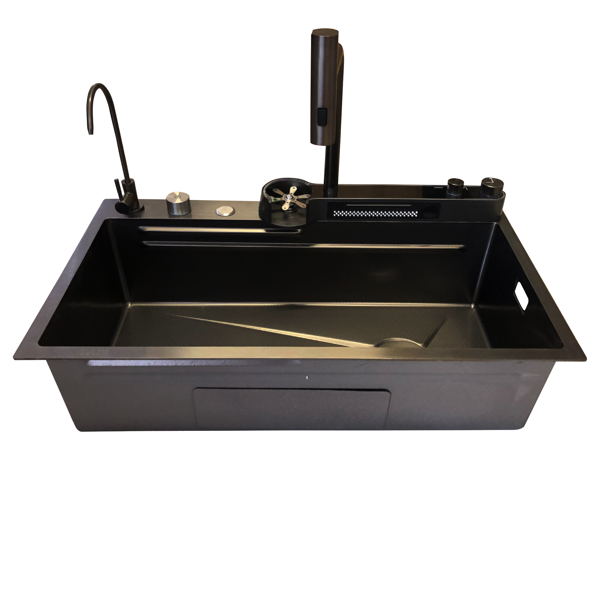 Tarja para Cocina Fregadero Lujo Cascada Led Grifo Acero Inoxidable Textura De Panal 80cm X 45cm X 20cm.