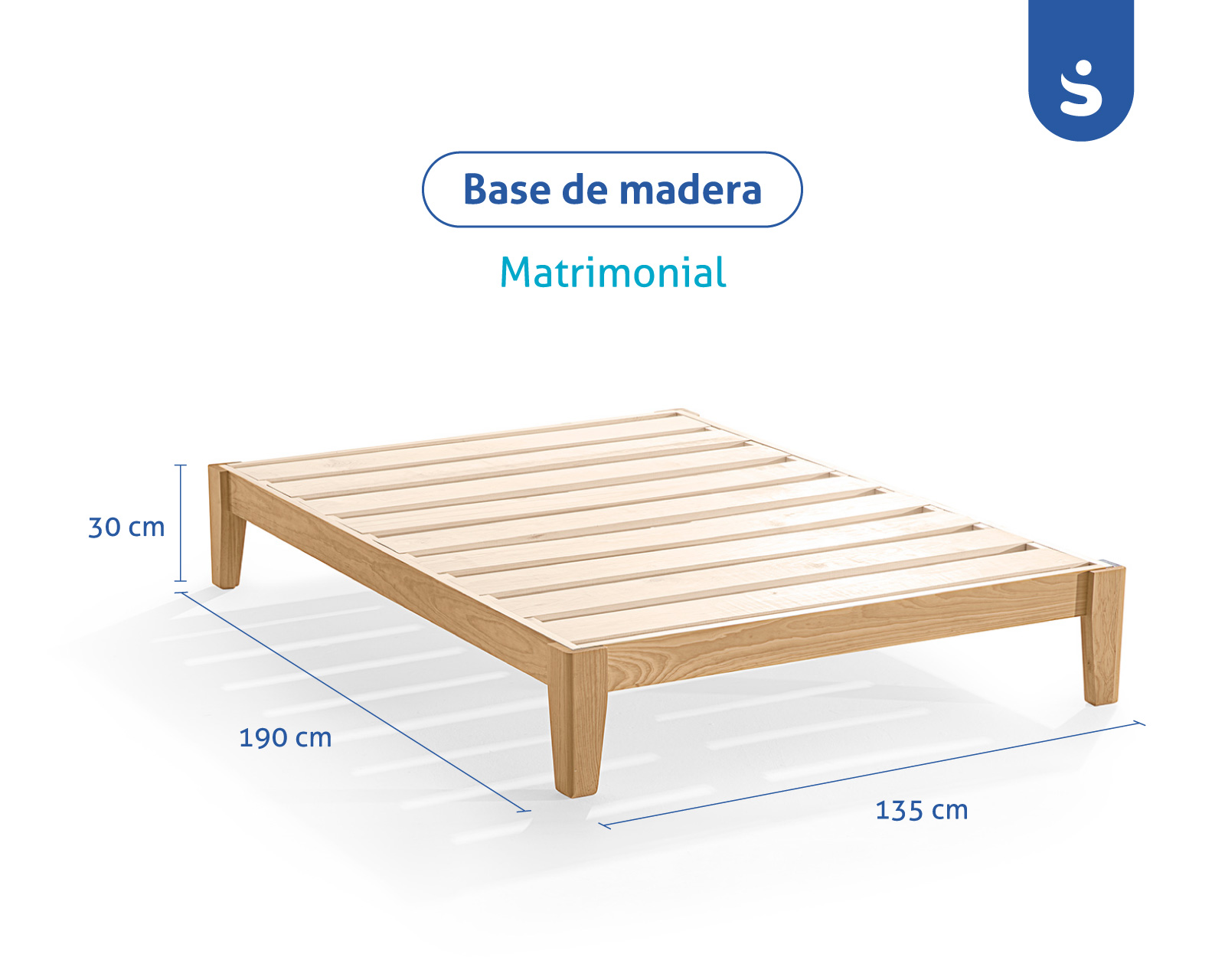 Base De Madera Armable Sensei Nigra Matrimonial