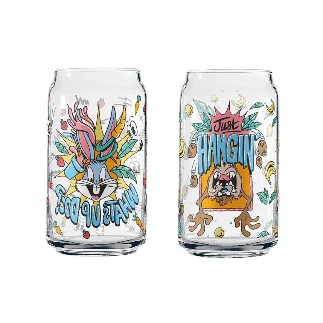 Vasos De Cristal Coleccionables de Looney Tunes 90's 4 Pack