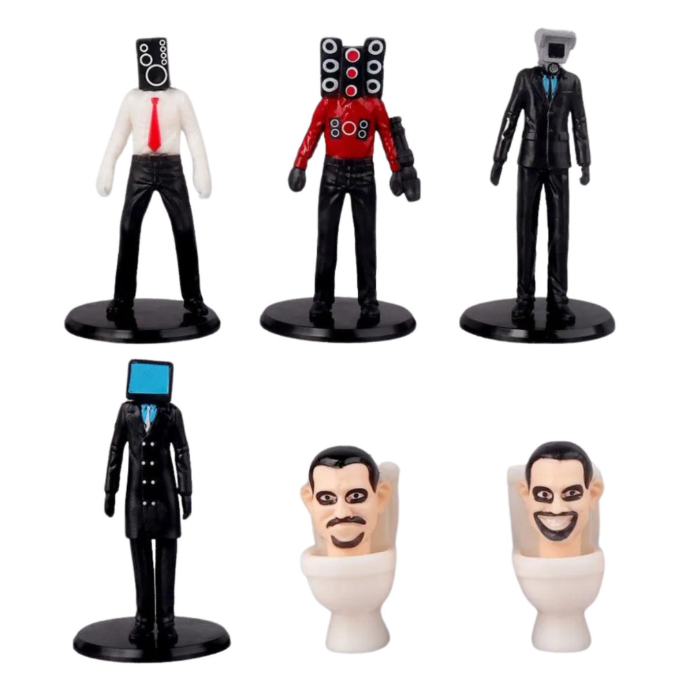 Set 6 Figuras de Skibidi Toilet, Figuras de Colección Speakerman, Personajes de Colección, Figura de Acción de TV Man, Colección de Personajes de Skibidi Toilet..