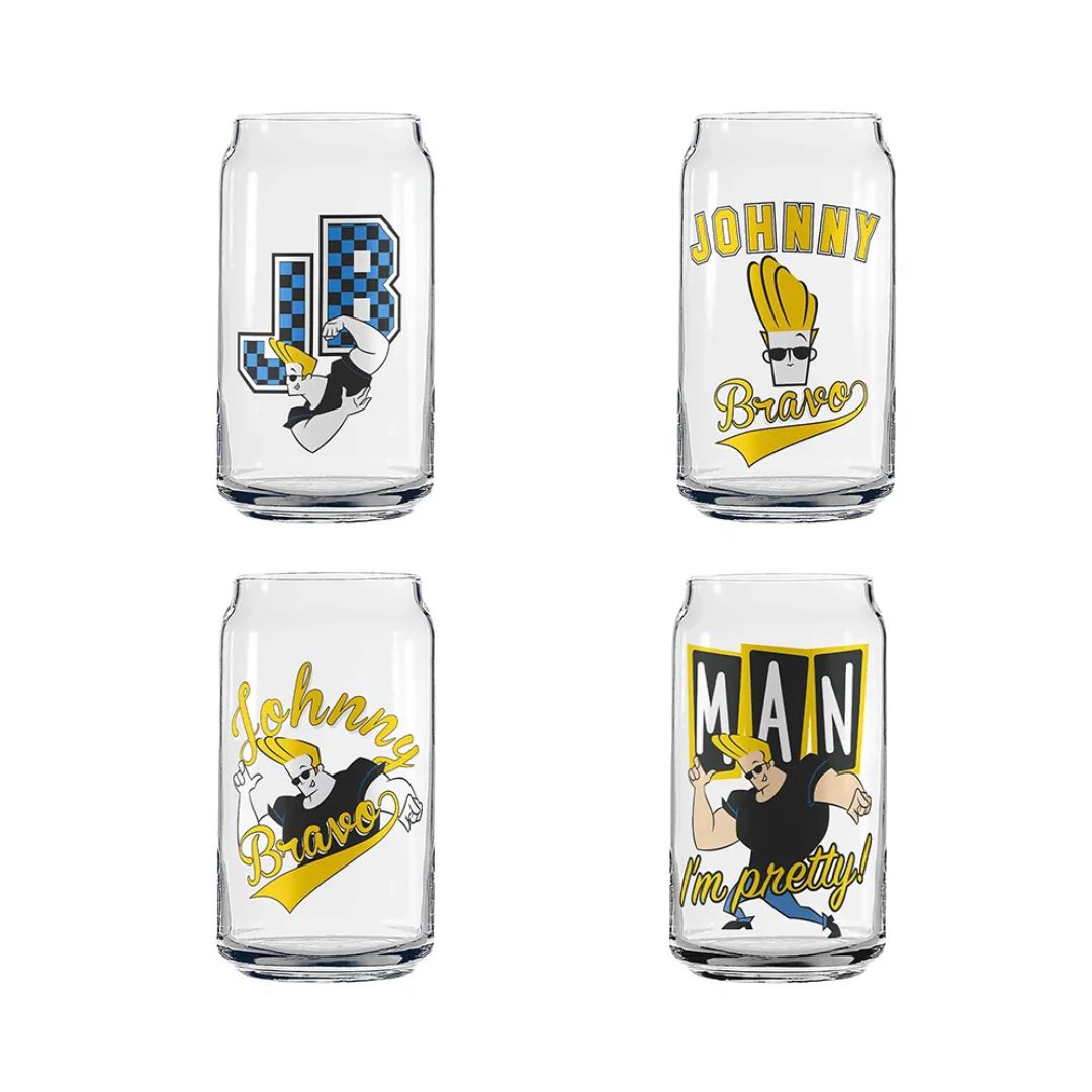Vasos De Cristal Coleccionables Johnny Bravo 4 Pack