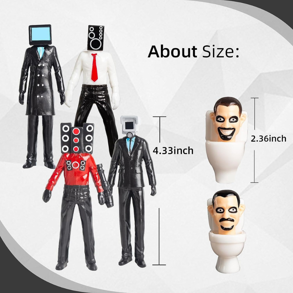 Set 6 Figuras de Skibidi Toilet, Figuras de Colección Speakerman, Personajes de Colección, Figura de Acción de TV Man, Colección de Personajes de Skibidi Toilet..