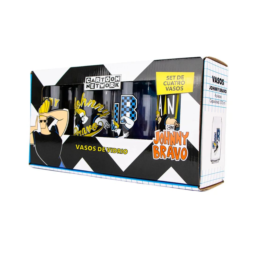 Vasos De Cristal Coleccionables Johnny Bravo 4 Pack