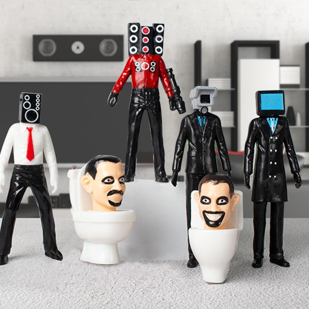 Set 6 Figuras de Skibidi Toilet, Figuras de Colección Speakerman, Personajes de Colección, Figura de Acción de TV Man, Colección de Personajes de Skibidi Toilet..
