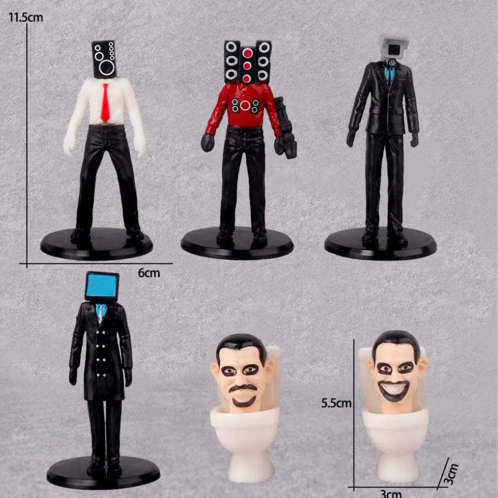 Set 6 Figuras de Skibidi Toilet, Figuras de Colección Speakerman, Personajes de Colección, Figura de Acción de TV Man, Colección de Personajes de Skibidi Toilet..