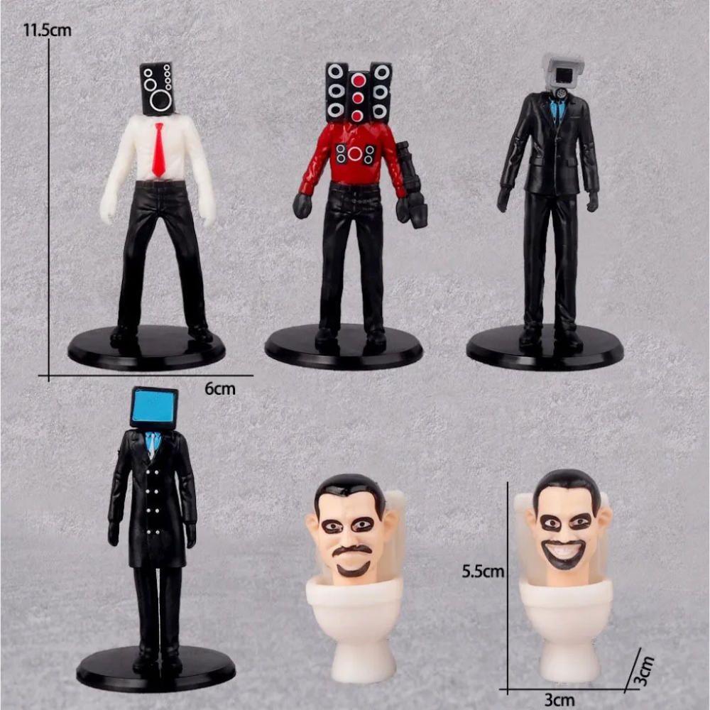 Set 6 Figuras de Skibidi Toilet, Figuras de Colección Speakerman, Personajes de Colección, Figura de Acción de TV Man, Colección de Personajes de Skibidi Toilet..