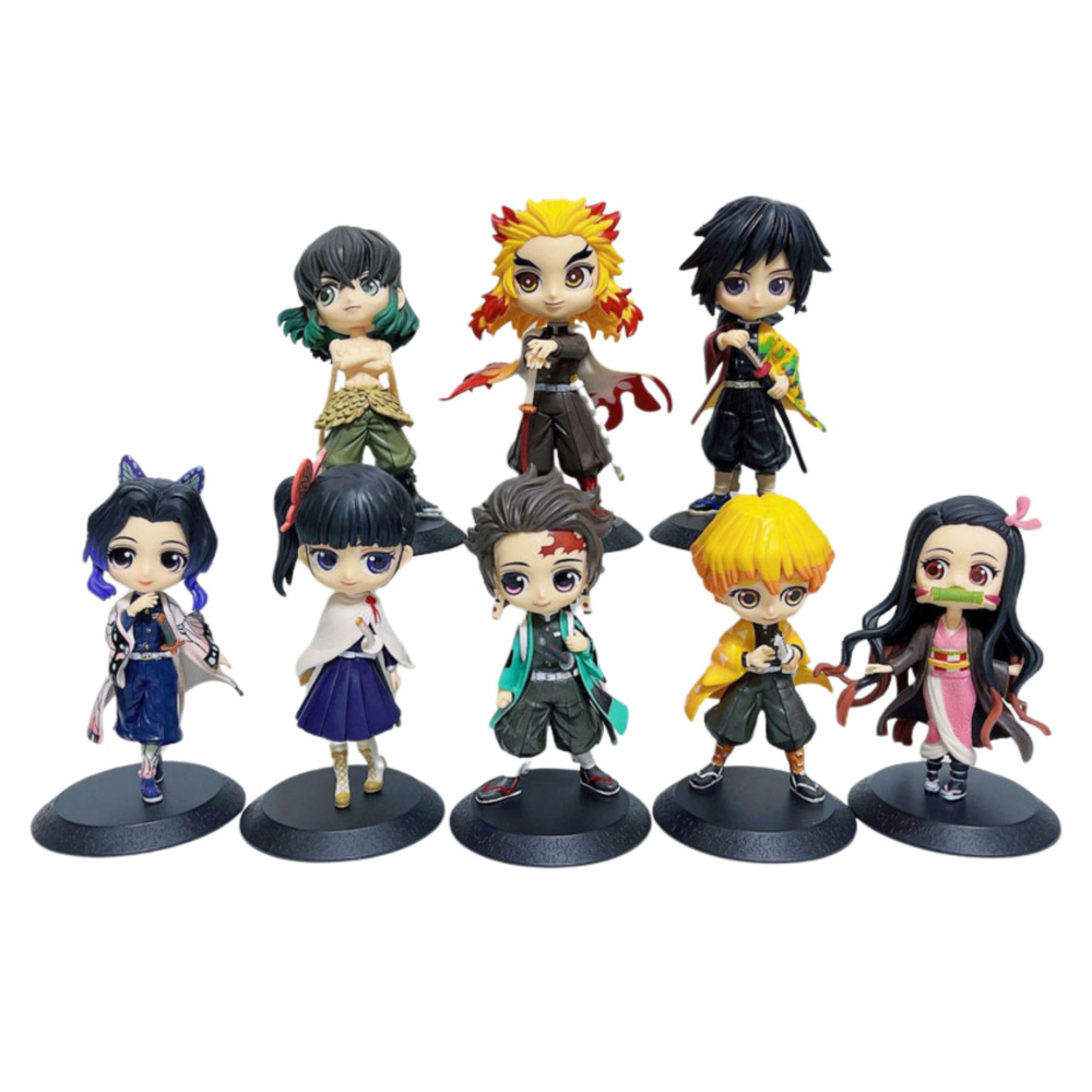 Set 8 Figuras Anime Demon Slayer Kimetsu No Yaiba 15cm