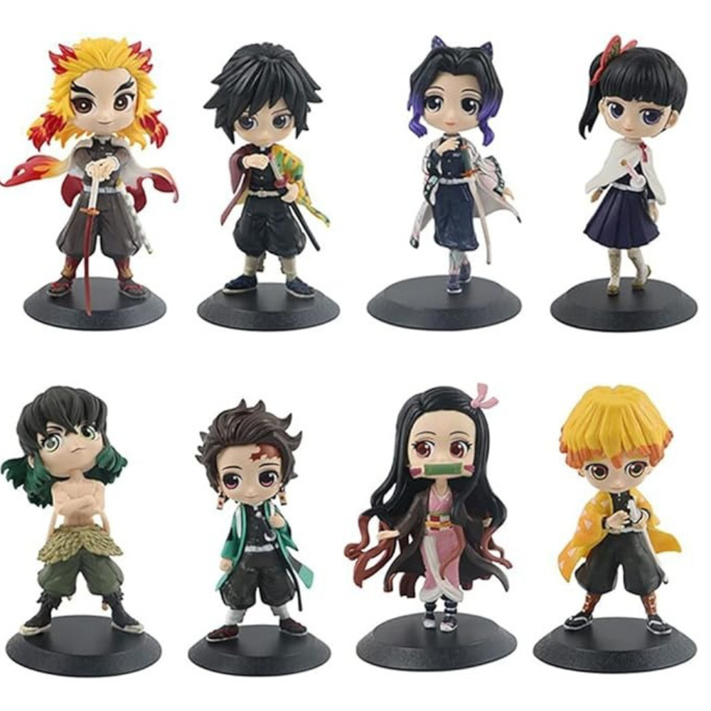 Set 8 Figuras Anime Demon Slayer Kimetsu No Yaiba 15cm