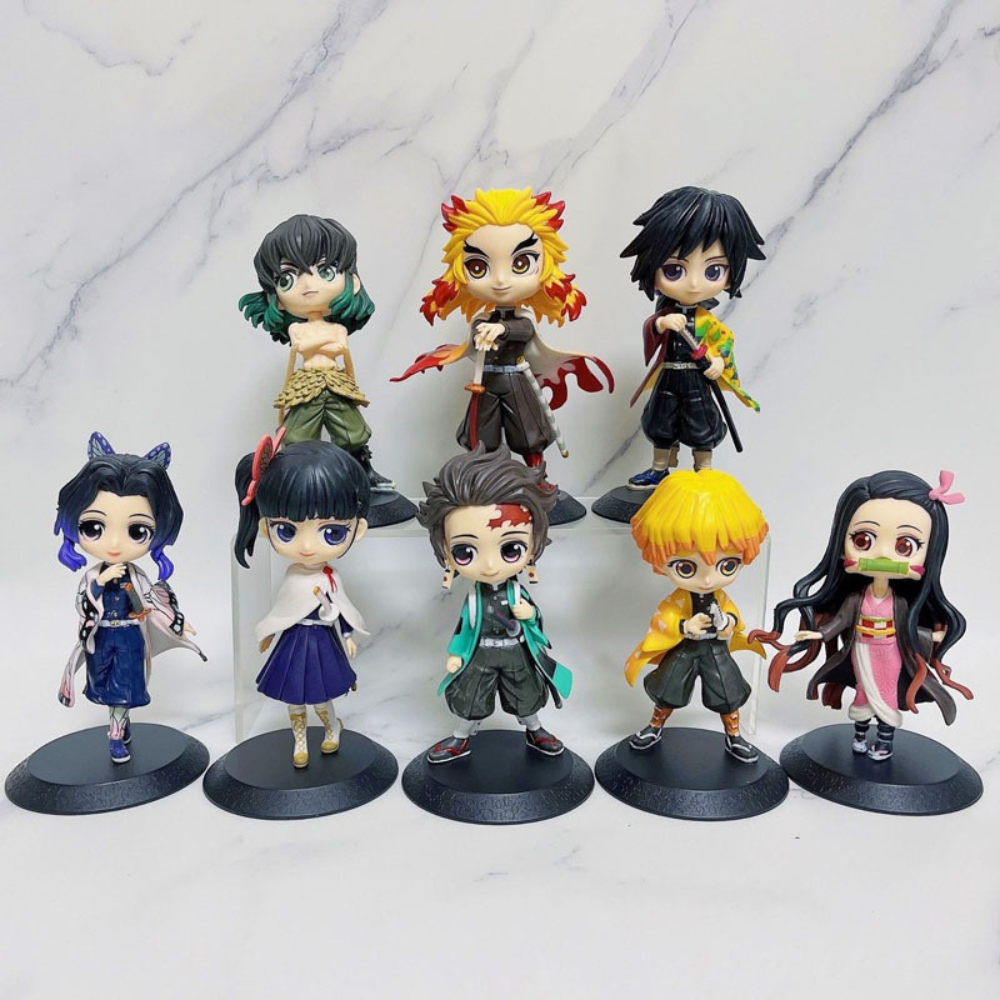 Set 8 Figuras Anime Demon Slayer Kimetsu No Yaiba 15cm