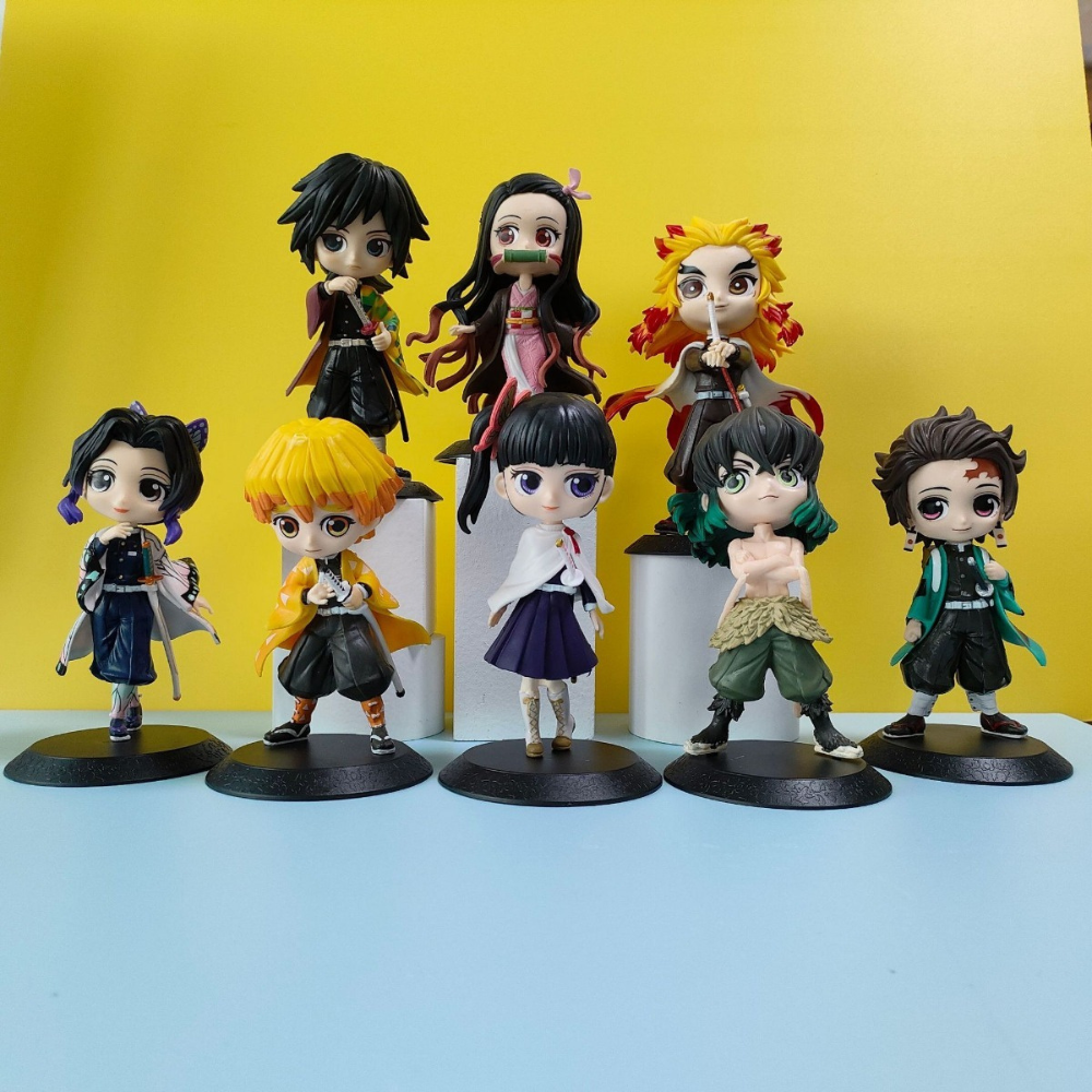 Set 8 Figuras Anime Demon Slayer Kimetsu No Yaiba 15cm