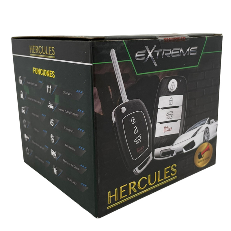 Kit de Actuador con Alarma para Auto Extreme HERCULES con relevador de bloque de motor, 17 funciones.