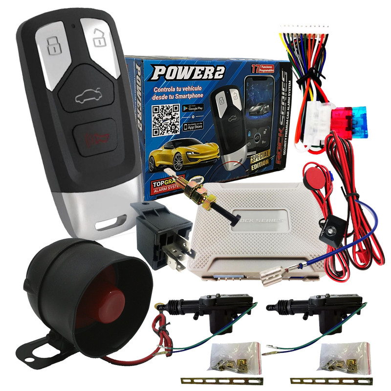 Kit de Actuador con Sistema de Alarma para carro Rock Series POWER2 Premium 17 funciones.