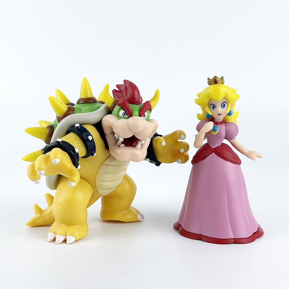 Set de 5 Figuras de Super Mario, Figuras de Acción de Yoshi,Bowser, Peach, Luigi, Juguetes de Super Mario, Figuras de Coleccion de Super Mario,Tamaño 10 cm..