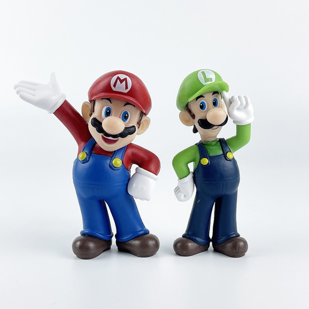Set de 5 Figuras de Super Mario, Figuras de Acción de Yoshi,Bowser, Peach, Luigi, Juguetes de Super Mario, Figuras de Coleccion de Super Mario,Tamaño 10 cm..
