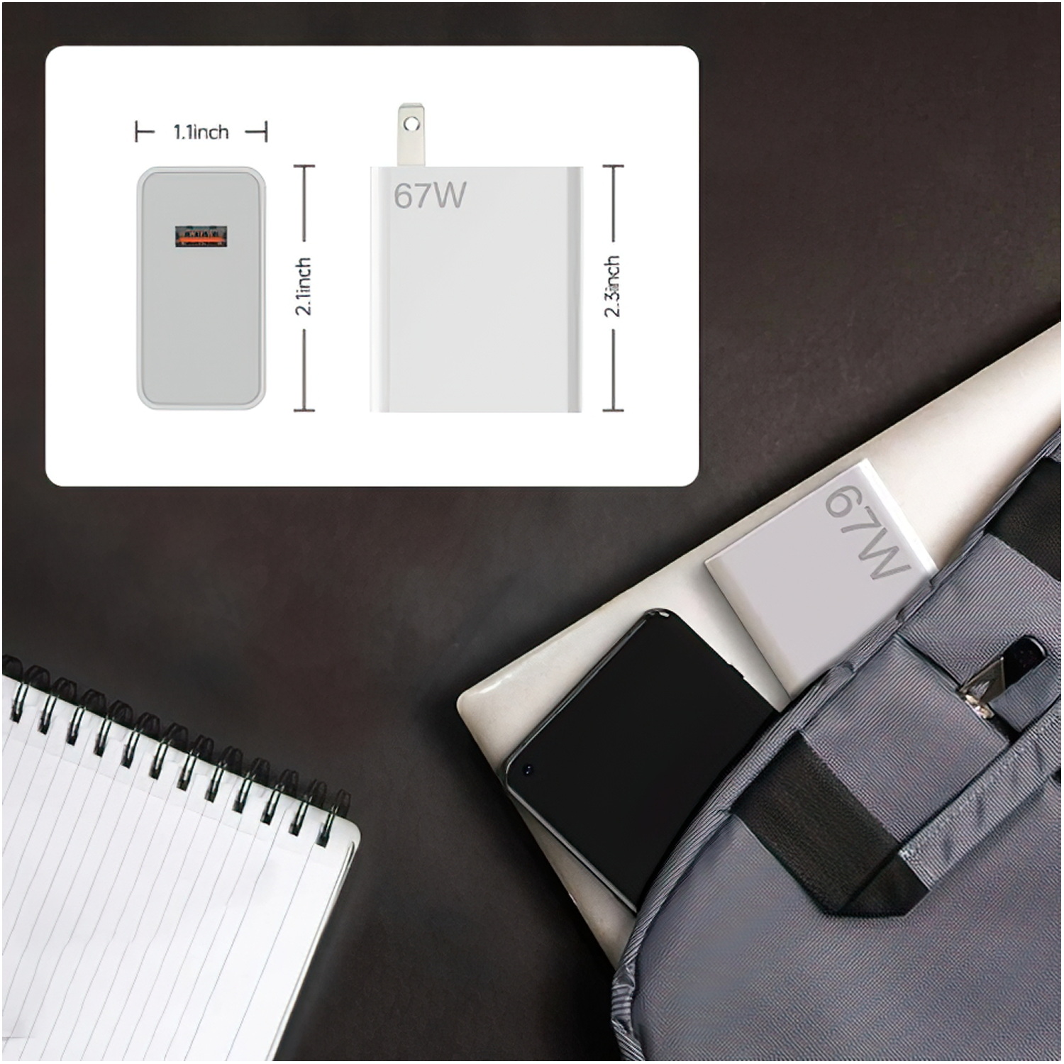 Cubo Cargador Compatible Para Xiaomi 67W CARGA TIPO C