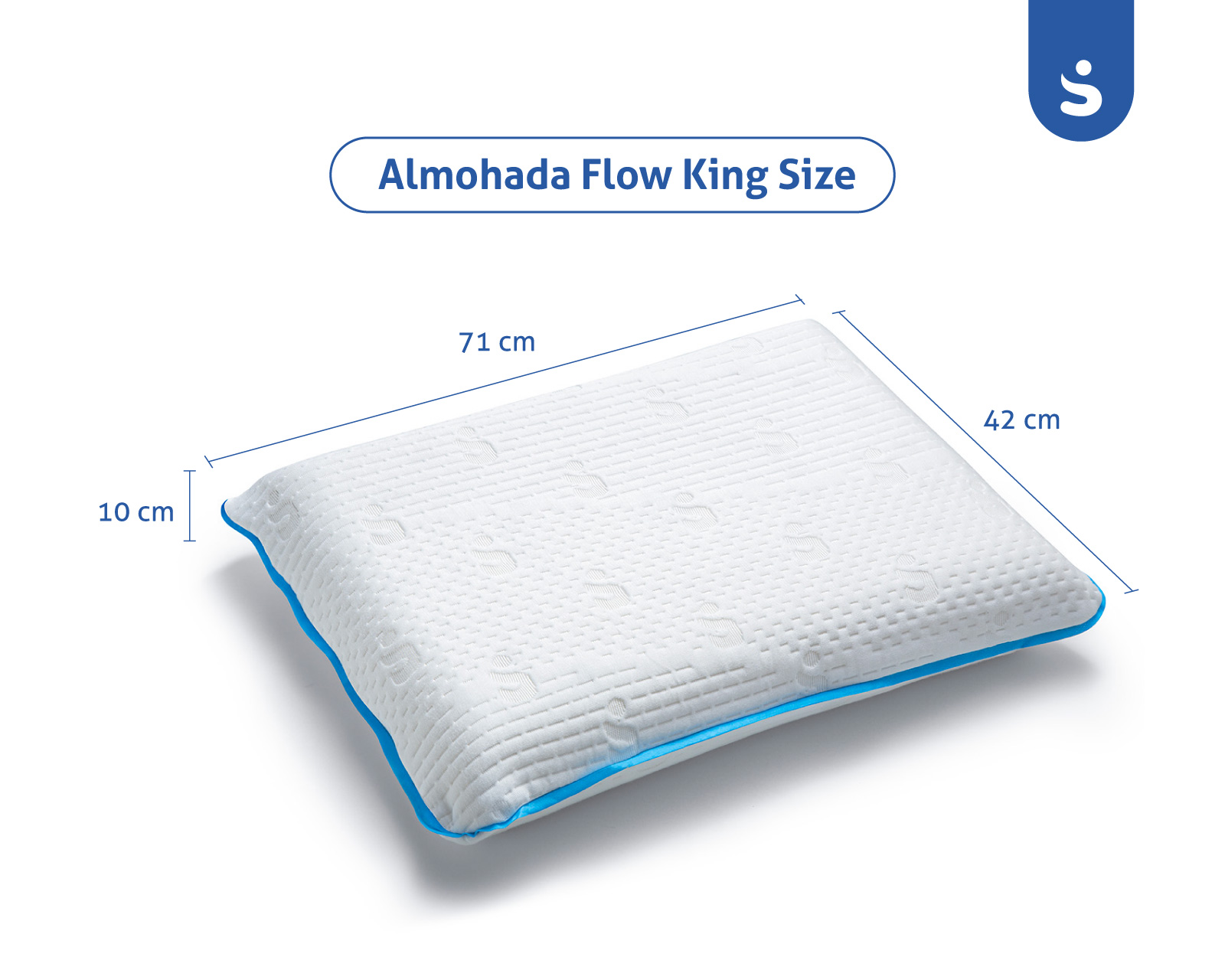 Almohada de Memory Foam Premium tamaño King Size en una sola pieza SenSei Flow