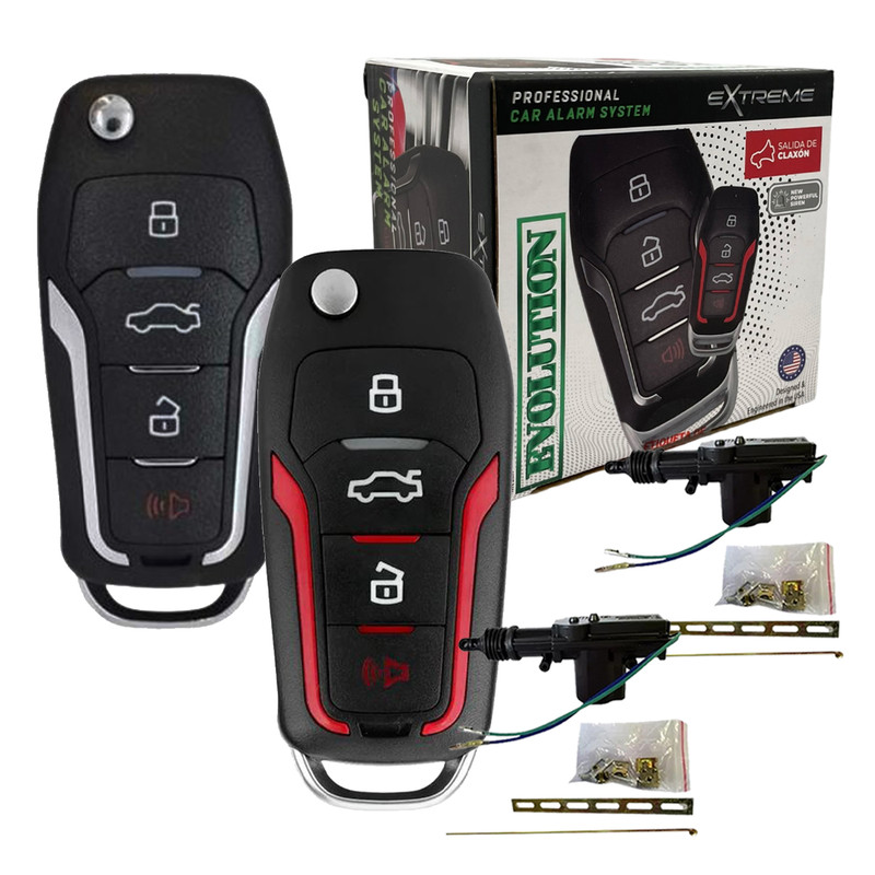 Kit de Actuador con Alarma Profesional para auto Extreme ALEXEVO Evolution 17 funciones.