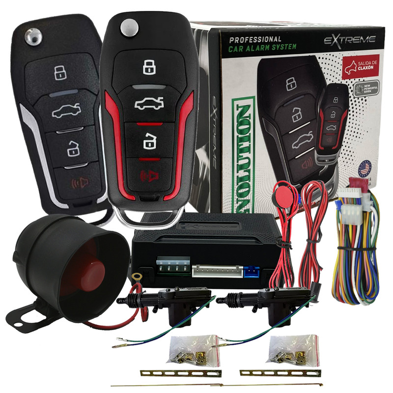 Kit de Actuador con Alarma Profesional para auto Extreme ALEXEVO Evolution 17 funciones.