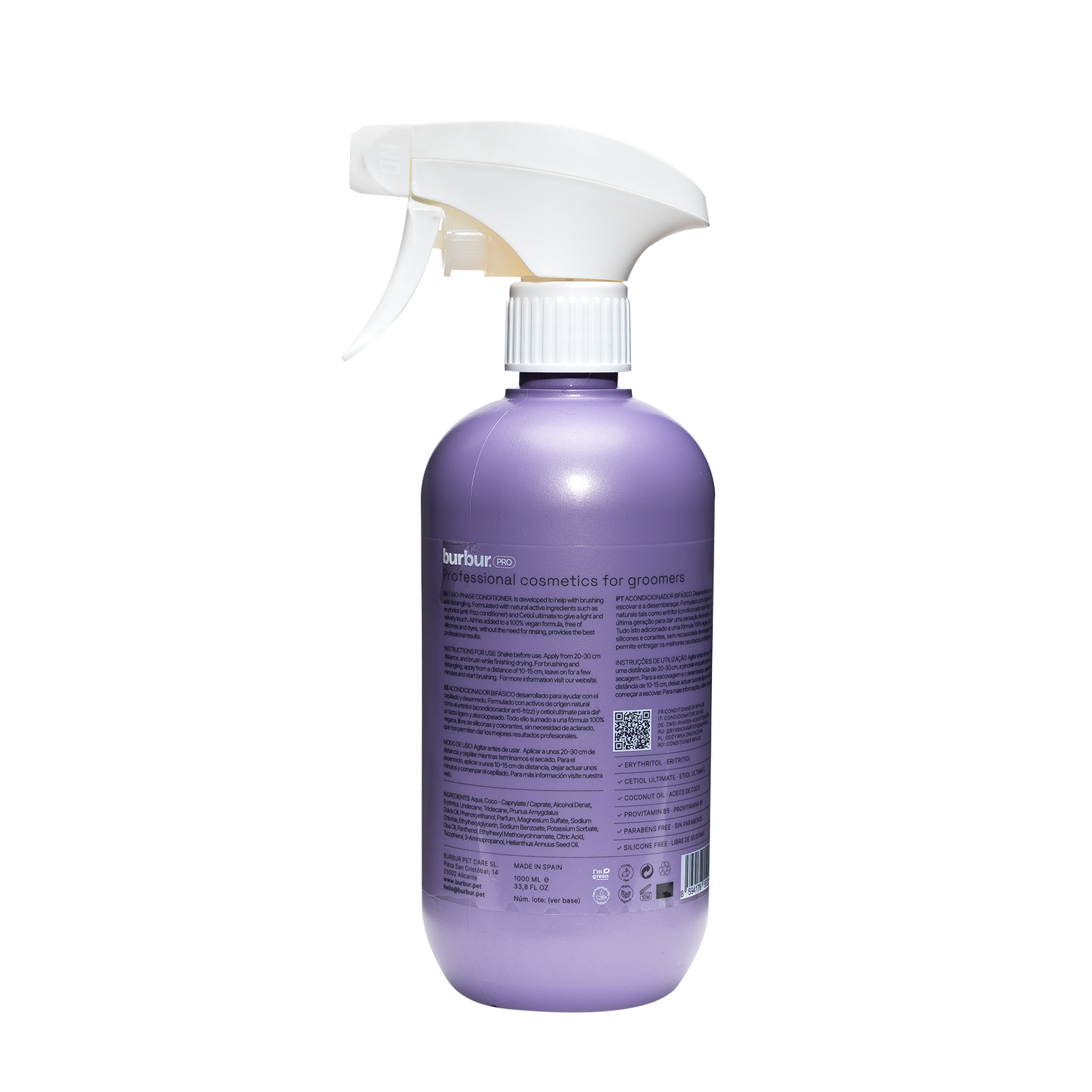 Burbur PRO Acondicionador Bifásico (Desenredante) de 500 ml para Perros y Gatos