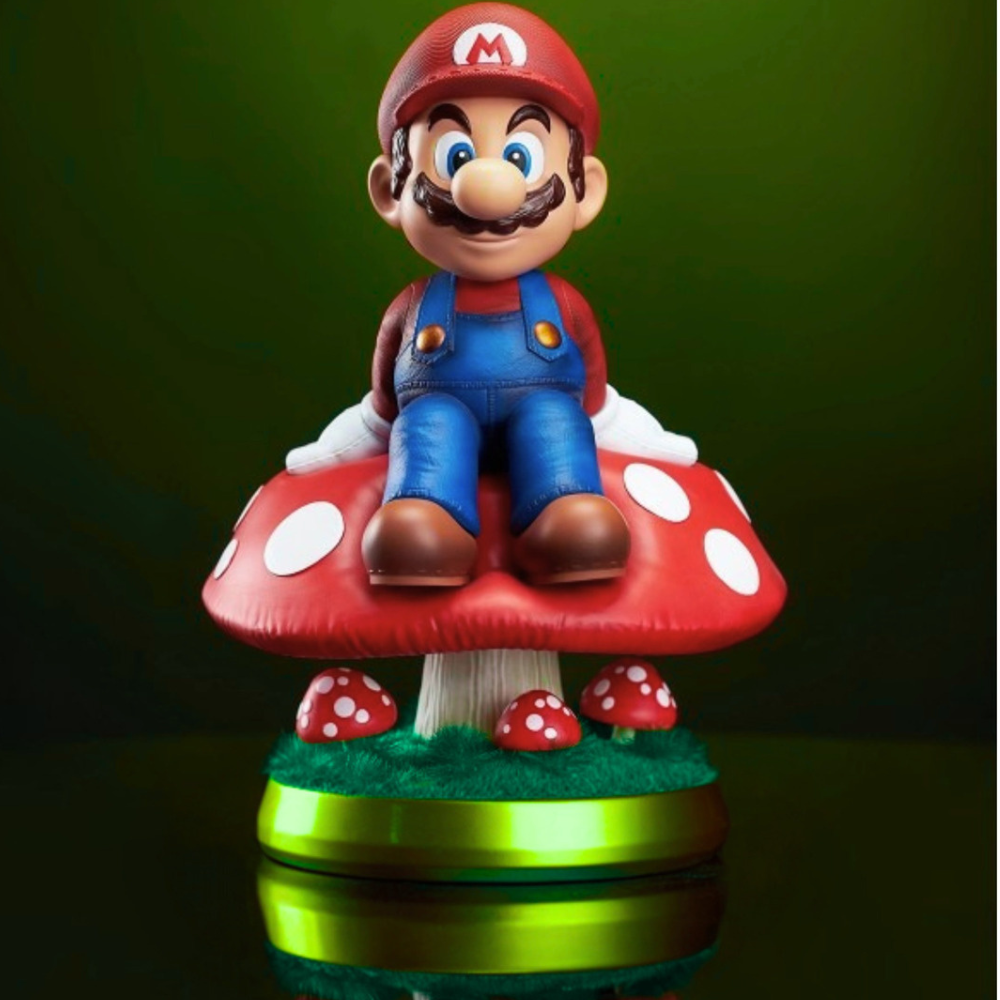 Figura de Super Mario con Luz y Sonido, Lámpara Super Mario del Reino Champiñón, Figura de Mario, Decoración de Escritorio, Habitación, Juguetes para Niños, Regalo (Mario), Tamaño 25 cm..
