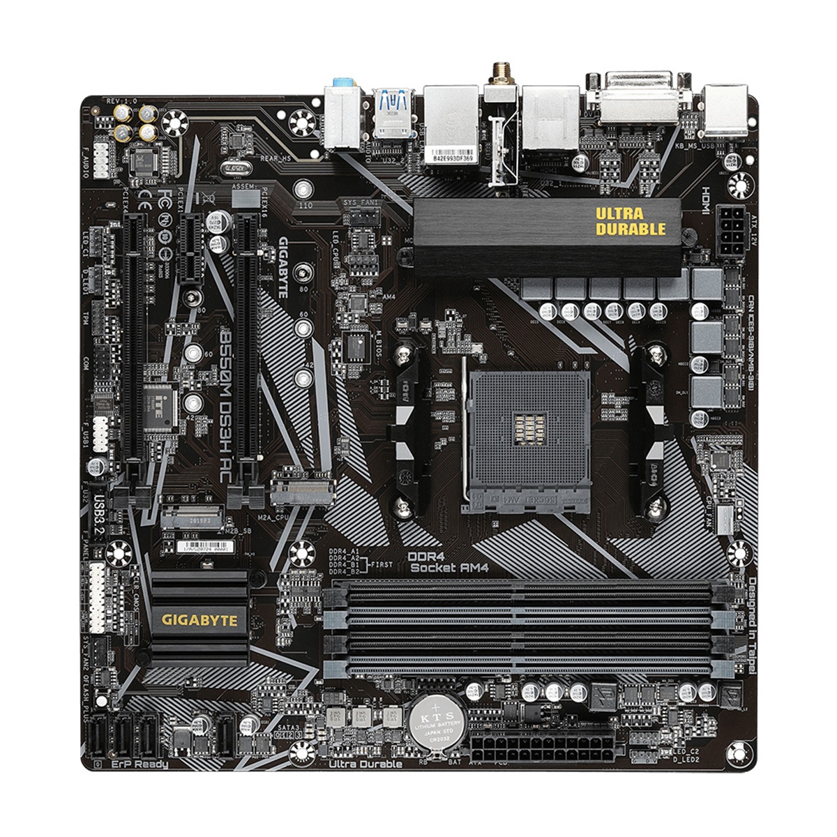 Tarjeta Madre Gigabyte Micro ATX B550M DS3H AC Rev. 1.0 S-AM4 AMD B550 HDMI 128GB DDR4 para AMD