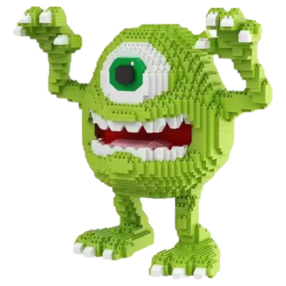 Mike Wazowski Monsters Inc University Mini Bloques Figura 3d Armable .
