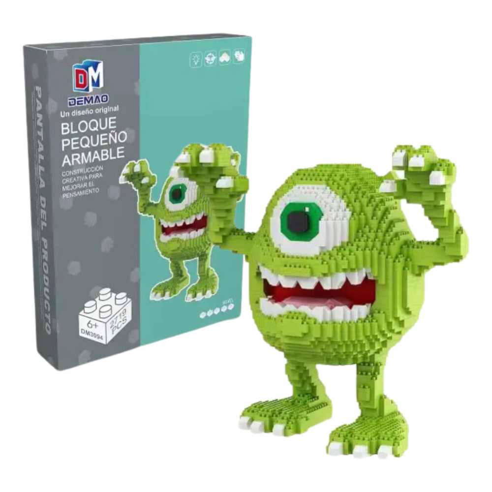 Mike Wazowski Monsters Inc University Mini Bloques Figura 3d Armable .