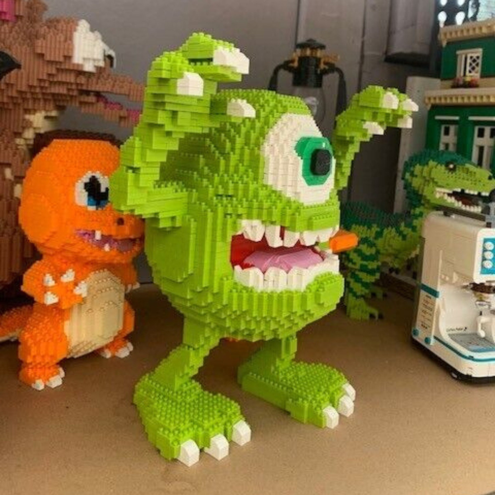 Mike Wazowski Monsters Inc University Mini Bloques Figura 3d Armable .