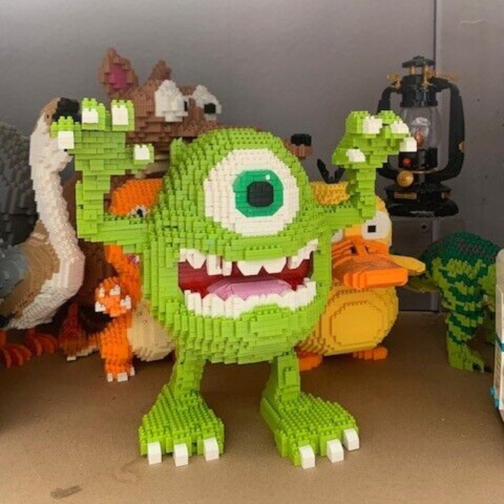 Mike Wazowski Monsters Inc University Mini Bloques Figura 3d Armable .