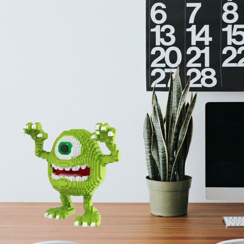 Mike Wazowski Monsters Inc University Mini Bloques Figura 3d Armable .