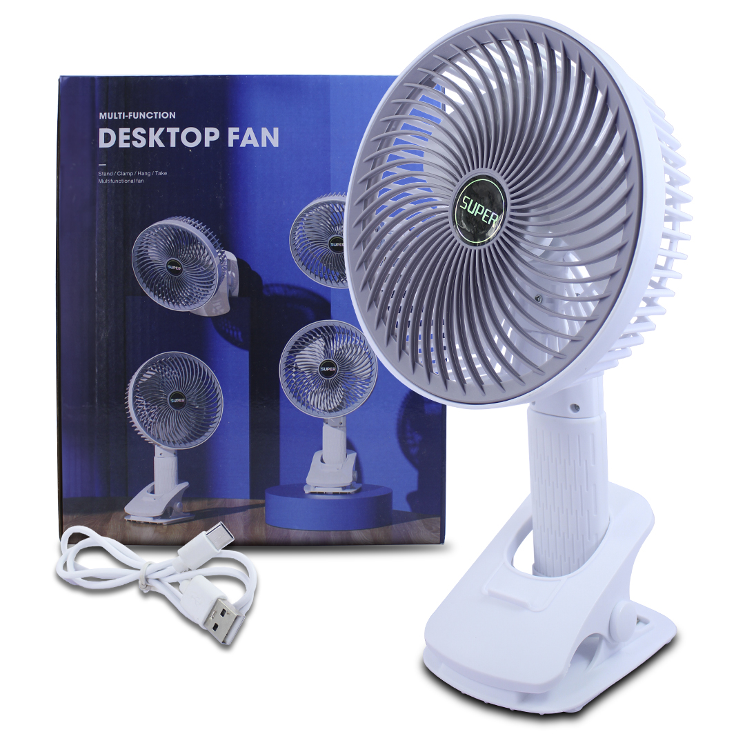 Ventilador De Ecritorio Fan Recargable Con Pinza Clip