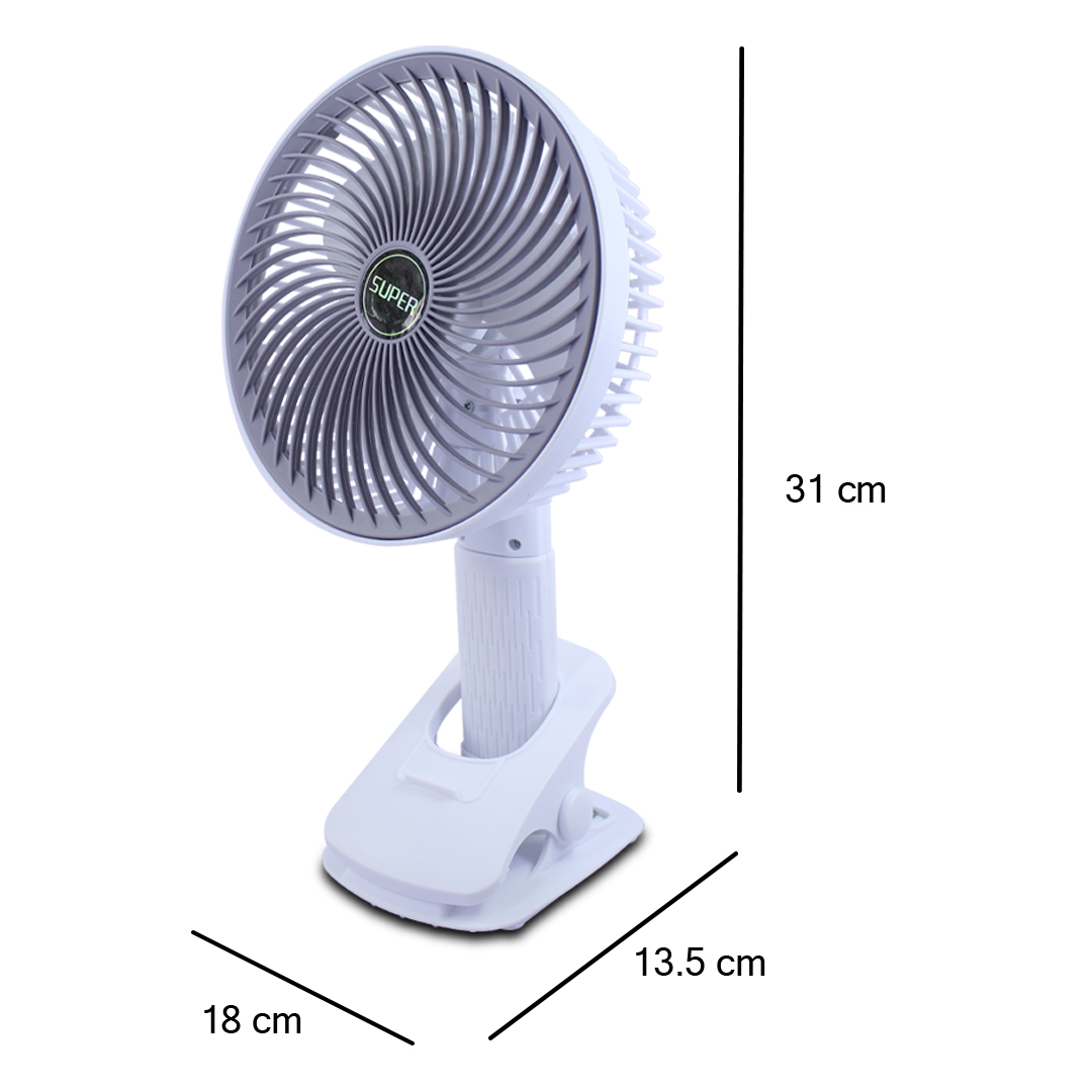 Ventilador De Ecritorio Fan Recargable Con Pinza Clip