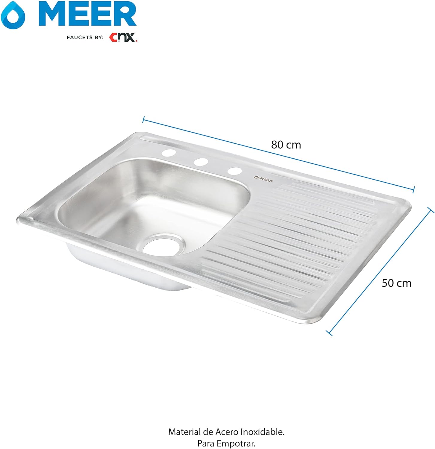 Tarja Sencilla (Con Escurridero) incluye Mezcladora y Kit de Instalación