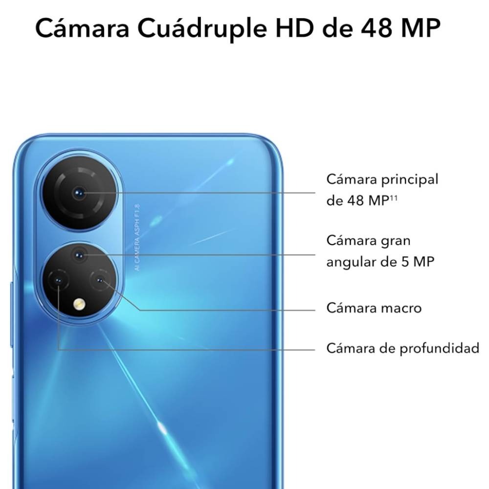 Celular Honor X7A 6.74 Pulgada 128GB 6GB Android 12 Plata
