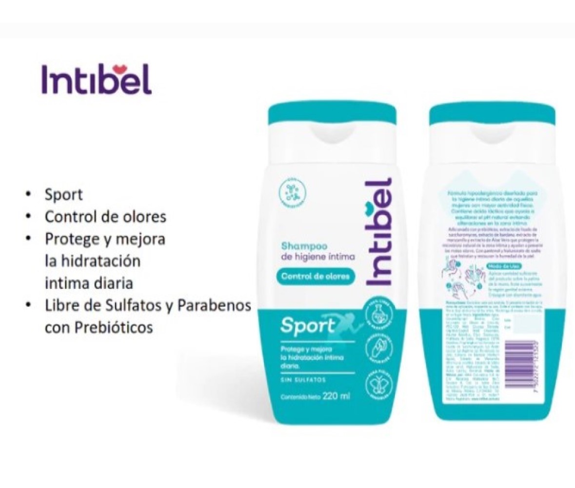 Intibel Shampoo de Higiene Intima Sport ingredientes naturales Uso diario 220 ml